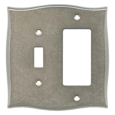 Brainerd Lylah Vintage Nickel - Combination 1 Toggle/Rocker Switch Covers