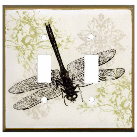 Dragonfly Collage - Double Toggle Switch Plates