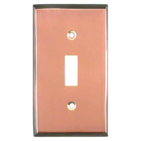 Antiqued Edge Copper - Single Toggle Switch Plates