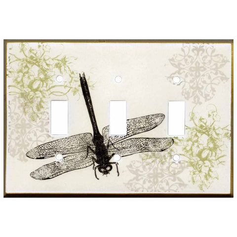 Dragonfly Collage - 3 Toggle Light Switch Covers