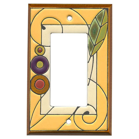 Leaf Spiral Ceramic - GFCI Rocker Switch Plate Covers