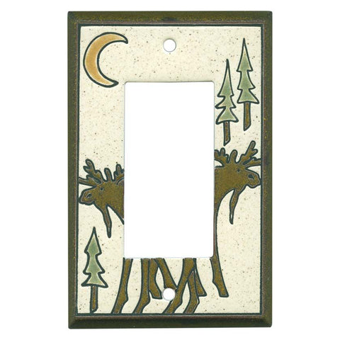Big Bull Moose Ceramic - GFCI Rocker Switch Plate Covers