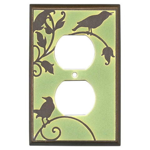 Songbirds Green Ceramic - Outlet Covers