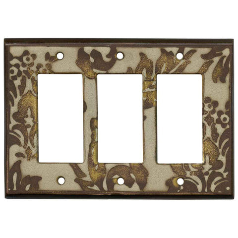 Damask Stone - 3 Rocker GFCI Decora Switch Covers