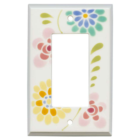 Glass Flowers White Ceramic