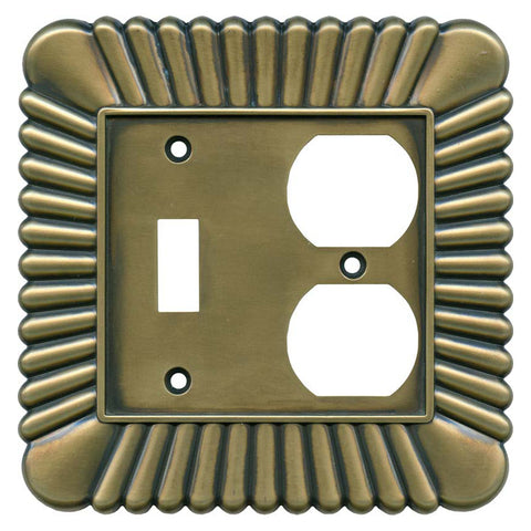 French Tassel Antique Brass - Combination 1 Toggle/Outlet Cover Plates