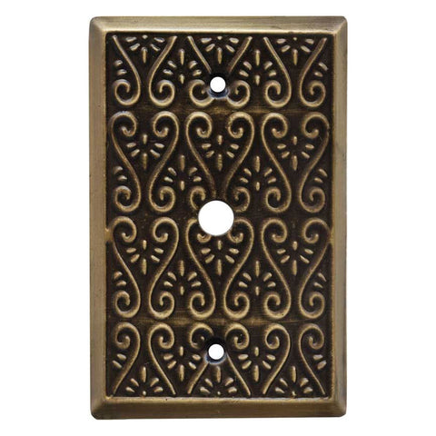Filigree Antique Brass - Cable Wall Plate Covers