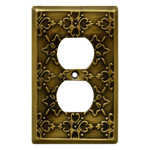 Baroque Antique Brass Duplex - Outlet Cover Plates