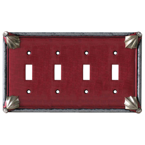 Cleo Ruby Silver - 4 Toggle Light Switch Covers