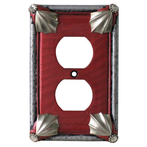 Cleo Ruby Silver - Combination 1 Toggle/Outlet Cover Plates