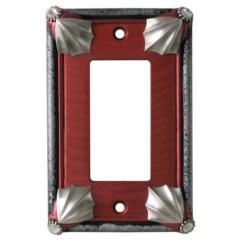 Cleo Ruby Silver - Combination 1 Toggle/Outlet Cover Plates
