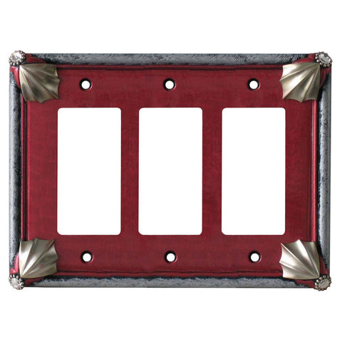 Cleo Ruby Silver - 3 Rocker GFCI Decora Switch Covers