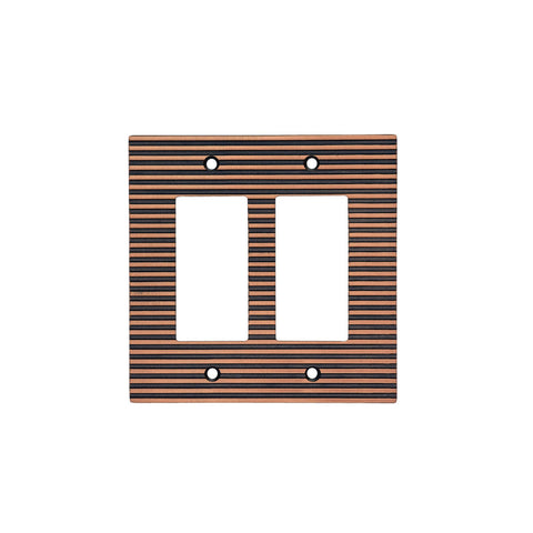 Modern Lined Antique Wall Plates with Copper Finish