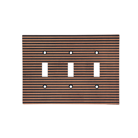 Modern Lined Antique Wall Plates with Copper Finish