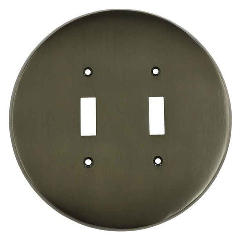 Round Oil Rubbed Bronze - Double Toggle Switch Plates