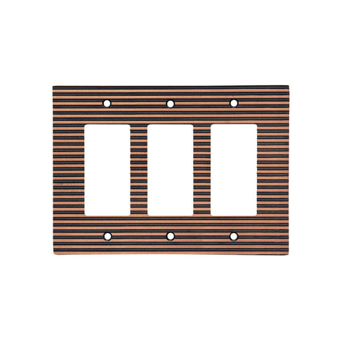 Modern Lined Antique Wall Plates with Copper Finish
