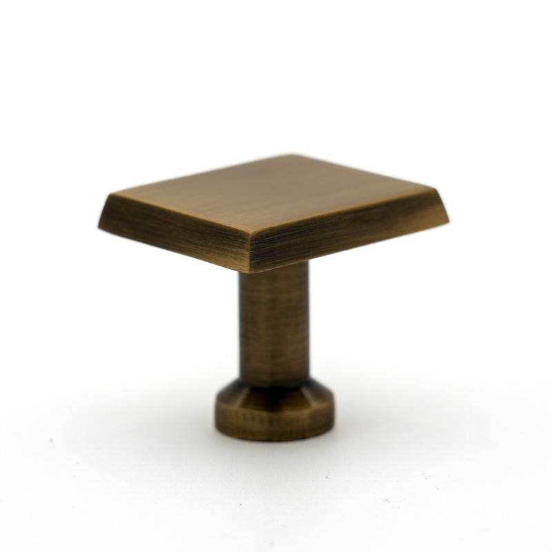Dark Antique Brass Square Knob