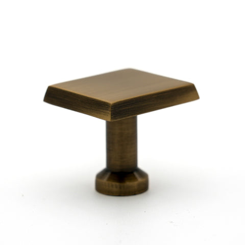 Dark Antique Brass Square Knob