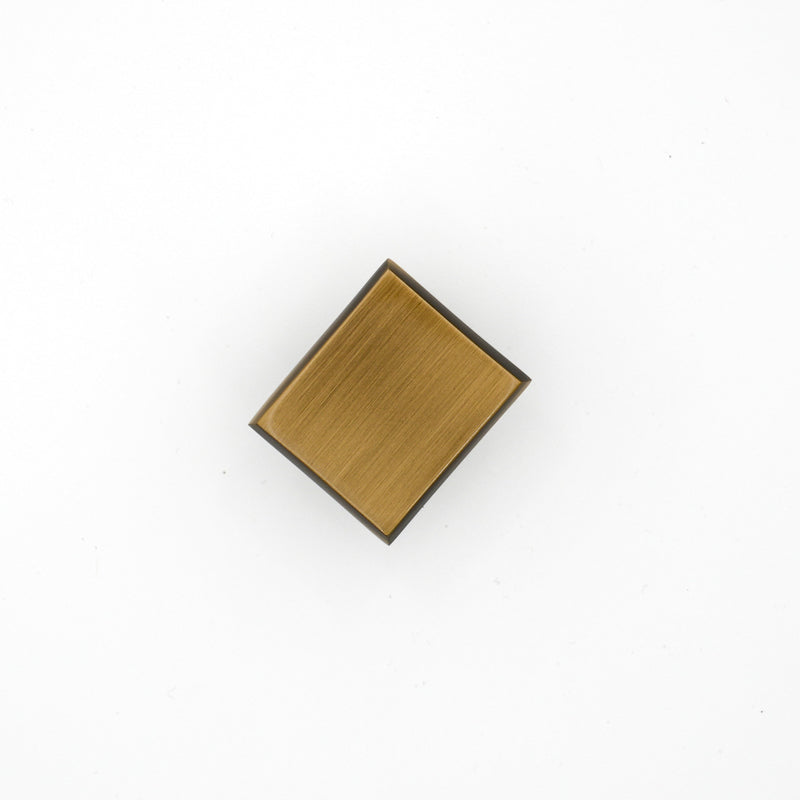 Dark Antique Brass Square Knob