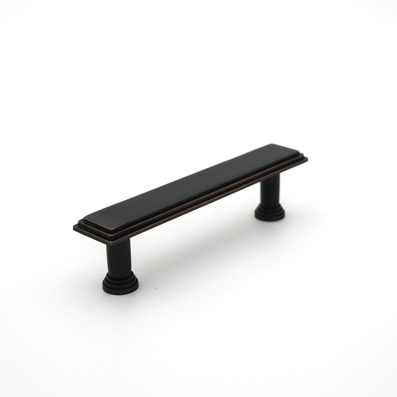 Bronze Edge Black Rectangular Pull