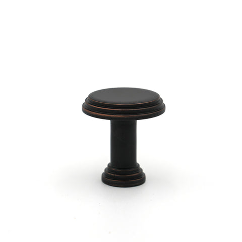 Black with Bronze Edge Detail Circle Knob