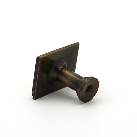 Dark Antique Brass Detailed Edge Square Knob hover