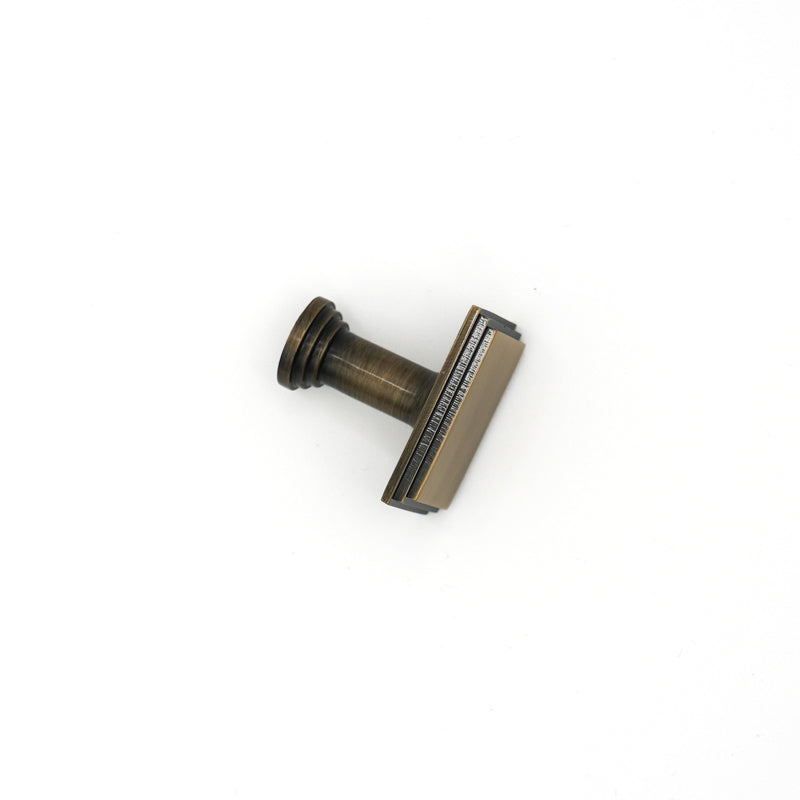 Dark Antique Brass Detailed Edge Square Knob