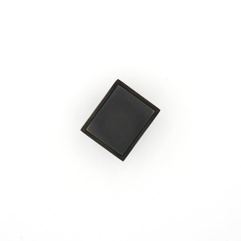 Black with Bronze Detailed Edge Square Knob