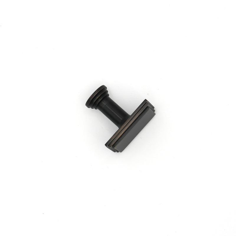 Black with Bronze Detailed Edge Square Knob