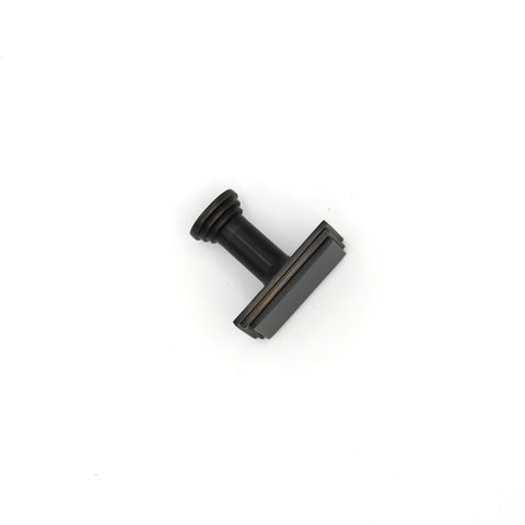 Black with Bronze Detailed Edge Square Knob