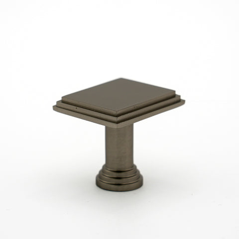 Antique Pewter Detailed Edge Square Knob