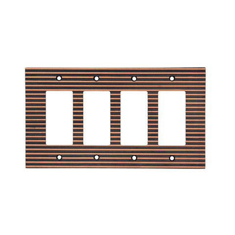 Modern Lined Antique Wall Plates with Copper Finish