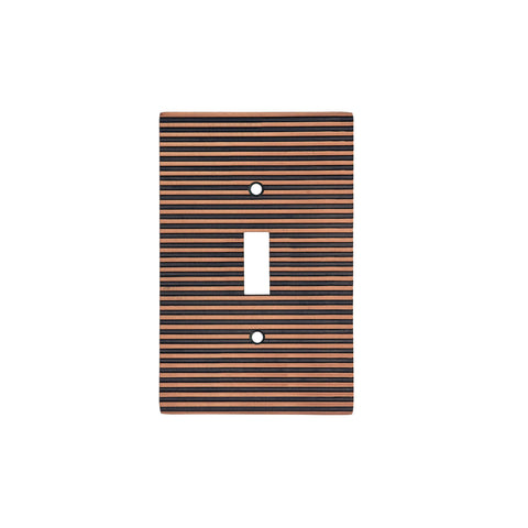 Modern Lined Antique Wall Plates with Copper Finish