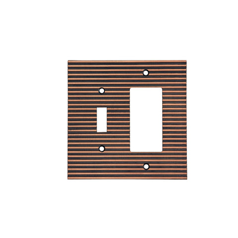 Modern Lined Antique Wall Plates with Copper Finish
