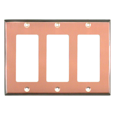 Antiqued Edge Copper - 3 Rocker GFCI Decora Switch Covers