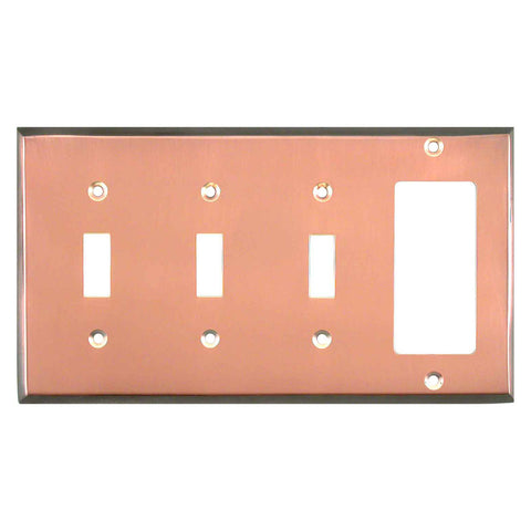 Antiqued Edge Copper - 3 Toggle/1 Rocker GFCI Switch Covers