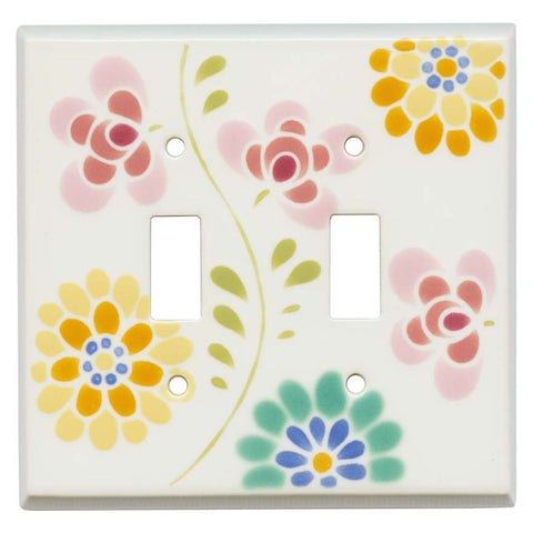 Glass Flowers White Ceramic