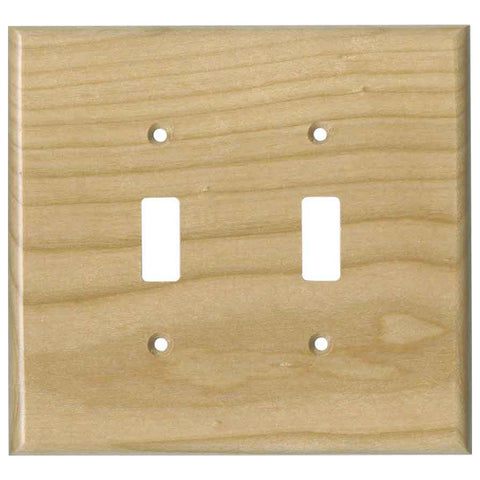 Cherry Unfinished 2 Toggle Switch Cover