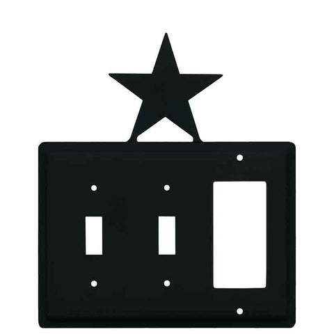Star Black - 2 Toggle/1 GFCI Rocker Switchplates