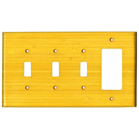 Bamboo Evening Glow Yellow - Single Toggle Switch Plates