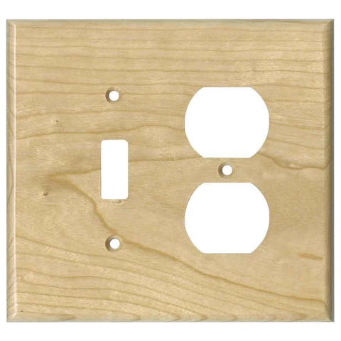 Cherry Unfinished - Combination 1 Toggle/Outlet Cover Plates
