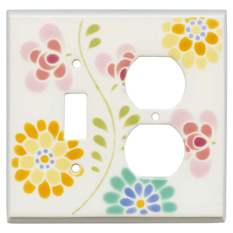 Glass Flowers White Ceramic