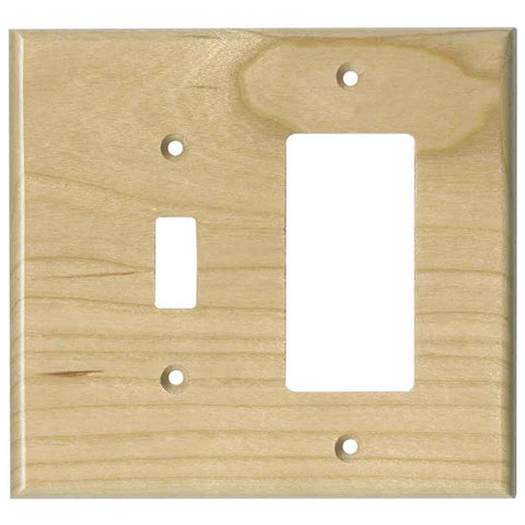Cherry Unfinished - Combination 1 Toggle/Rocker Switch Covers