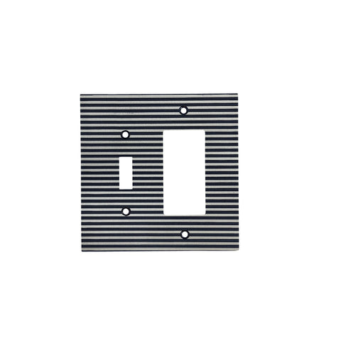 Modern Lined Antique Wall Plates with Nickel Finish