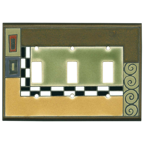 Klimt Ceramic - 3 Toggle Light Switch Covers