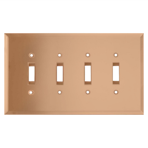 Glass Mirror Peach - Single Toggle Switch Plates