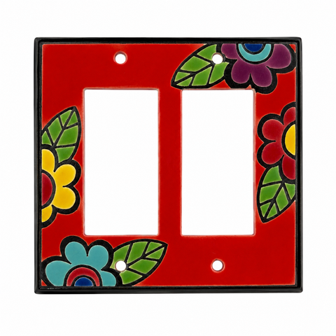 Petal Power Red Ceramic - 2 GFI Rocker