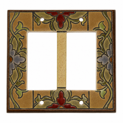 Floral Vine Bold Ceramic - 2 GFI Rocker