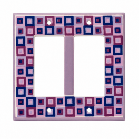 Art Glass Purple Ceramic - 2 GFI Rocker