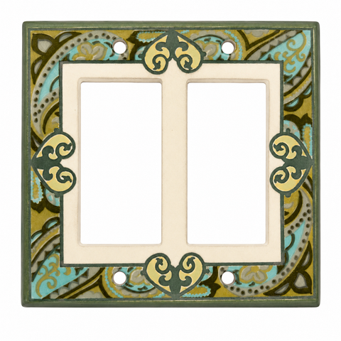 Paisley Green Ceramic - 2 GFI Rocker